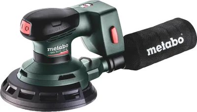A Metabo SXA 18 LTX 150 BL Akku-Exzenterschleifer 18V is shown against a white background.