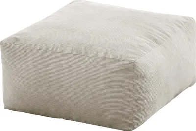 Image de Pouf carré 50x50 cm en velours beige