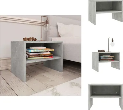 Produktbild von vidaXL Nachttisch Betongrau 40x30x30 cm Holzwerkstoff -  Nachttische