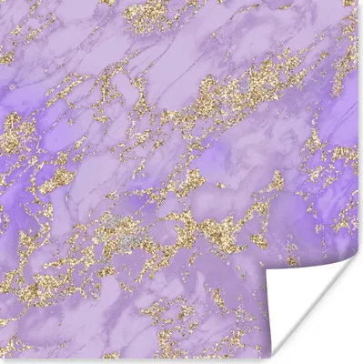 Produktbild von MuchoWow® Poster Marmor - Glitzer - Schick - Gold 75x75 cm - Wand Dekoration