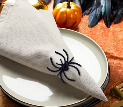 Produktbild von Metall Spinne Serviettenring für Halloween