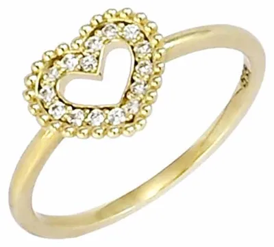 Produktbild von Goldring 14 Karat Gold mit Zirkoniumdioxid, Ringgröße 53