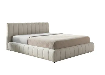 Produktbild von KAWOLA Bett ALIOTTA Polsterbett Stoff cremeweiß 180x200cm mit Lattenrost