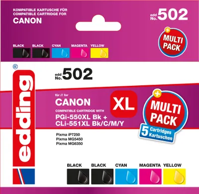 Produktbild von edding Tintenpatrone EDD-502 Multipack Canon PGI-550 + CLI-551