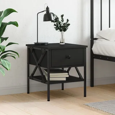 Obrázok produktu pre vidaXL Nočný stolík čierny 40x42x45 cm Materiál drevo