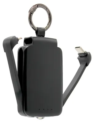 Productafbeelding van 3-in-1 zaklader 2000 mAh met geïntegreerde kabels en zaklampfunctie