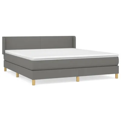 Produktbild von vidaXL Boxspringbett mit Matratze Dunkelgrau 180x200 cm Stoff