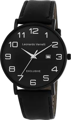 Produktbild von Leonardo Verrelli Herrenuhr,Kunstleder, Ø 43 mm