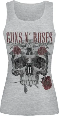 Produktbild von Guns N' Roses Top Damen Flower Skull grau meliert L