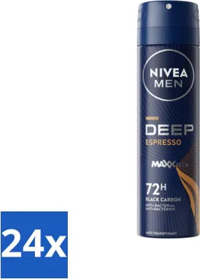 Immagine prodotto di NIVEA MEN - Deodorante Spray - Espresso Profondo - 150 ml - Confezione risparmio - 24 pezzi