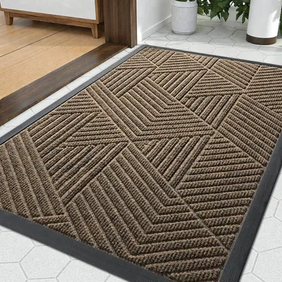 Immagine prodotto di Tappetino da esterno, 43 x 75 cm, antiscivolo, lavabile, marrone, rettangolare