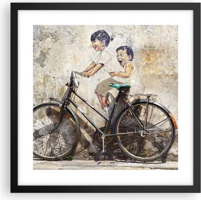 Produktbild von Gerahmtes Poster - Schwarzer Rahmen - Graffiti modern - 40x40 cm - Wand Bild - Wanddeko - Wandbilder - Kunstposter - Wandposter - Bilderrahmen - Bilder - Kunstdruck - Wandbild - P2BAC40x40-3617