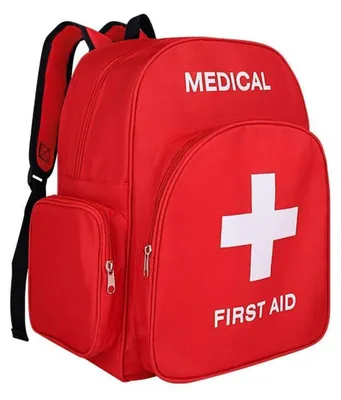 Immagine prodotto di Zaino per il pronto soccorso, vuoto, colore rosso, dimensioni 40x30x15 cm, ideale per escursioni, campeggio e viaggi