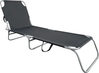 Produktbild von 3-Bein Gartenliege klappbar mit Tragegurten - dunkelgrau - Relax Sonnenliege mit 4-fach verstellbarem Rückenteil -  Liege für Camping Garten Pool Spa Wellness