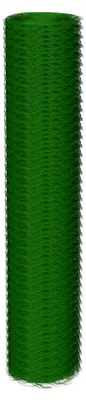 Produktbild von Sechseckdraht grün für Volieren, Hasen- und Kaninchendraht, verzinkt und grün beschichtet, 1m x 25m