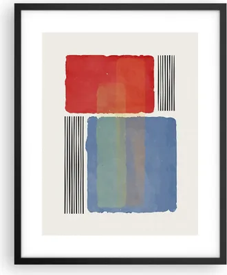 Produktbild von Gerahmtes Poster - Schwarzer Rahmen - Stück Geometrisch Rechtecke - 40x50 cm - Wand Bild - Wanddeko - Wandbilder - Kunstposter - Wandposter - Bilderrahmen - Bilder - Kunstdruck - P2BPA40x50-4809