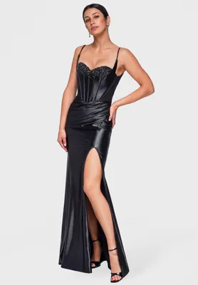 Produktbild von LARICA festliches Kleid glamour maxi LA-OM-DLR501 black XS