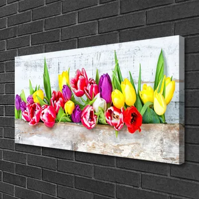 Produktbild von Tulup Leinwand-Bilder 100x50 Wandbild Canvas Kunstdruck Tulpen Pflanzen