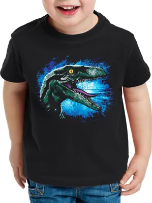 Produktbild von style3 Velociraptor Blue Kinder T-Shirt dinosaurier park
