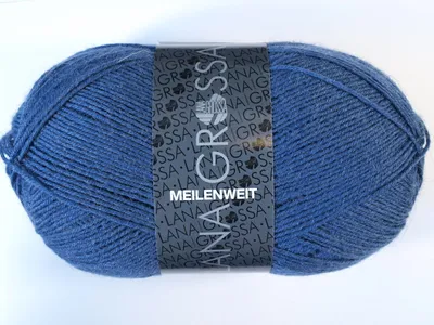 Zdjęcie produktu dla Lana Grossa MEILENWEIT 100 g UNI 4-warstwowa wełna skarpetkowa w jednolitych kolorach 420 m Kolor 1342 - Niebieski