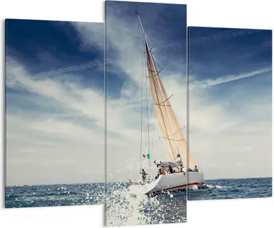 Produktbild von Bild auf Leinwand - Leinwandbild - Segeln Yacht Reise - 130x100cm - Wand Bild - Wanddeko - Leinwanddruck - Bilder - Kunstdruck - Wanddekoration - Leinwand bilder - Wandkunst - CB130x100-2797