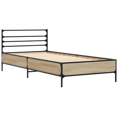 Produktbild von Bettgestell Sonoma-Eiche 90x190 cm Holzwerkstoff und Metall