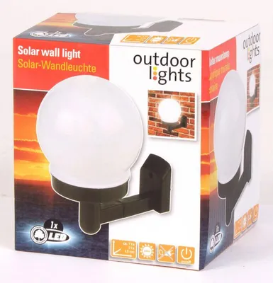 Produktbild von Solar Wand Leuchte LED Kugel Dekoration Licht Außenbereich Garten Beleuchtung
