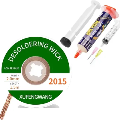 Produktbild von Lötpaste Flussmittel, 10CC Bleifrei Spritze Lötzinn Flussmittelpaste, No clean Kolophonium Löten Lötflussmittel für SMD BGA LED PCB Elektronik Löten,Entlötlitze Entlötdocht zum Entfernen des Lötzinns