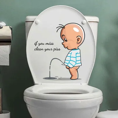 Produktbild von Wc-Aufkleber Clean Your Piss 1 Stück, Wasserdicht, Entfernbar, Für Badezimmer-Dekoration