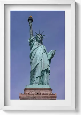 Produktbild von Freiheitsstatue in New York USA– Wandbild mit Rahmen – Gerahmtes Bild  – Wanddekoration – 40x60 cm – Weiß