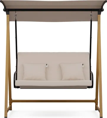 Produktbild von Blumfeldt Hängesessel für Zwei - Gartenmöbel mit anpassbarem Verdeck, verstellbaren Sitzpositionen, dickem Polster - hochbelastbar bis 160 kg, robuste, langlebige, korrosionsoptimierte Materialien