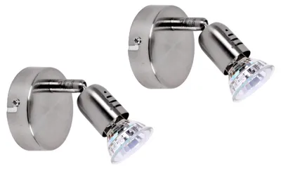 Produktbild von 2er Set LED Wandleuchte, verchromt, Spot beweglich, T 14 cm