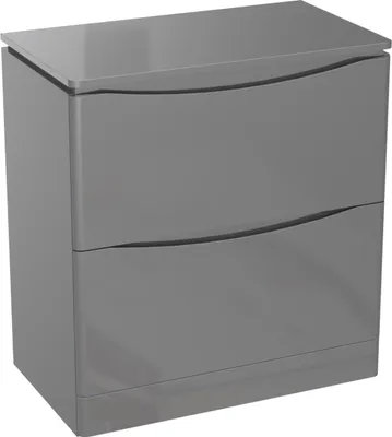 Obrázek produktu pro Skříňka pod umyvadlo se 2 zásuvkami, šedá lesklá AUSTIN B 79 x V 82 x H 45 cm Koupelnový nábytek
