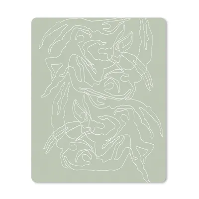 Produktbild von MuchoWow® Mauspad Mousepad Strichzeichnung - Grün - Abstrakt - Figuren 19x23 cm - Mousepads - Maus Mat - Pad - Mausunterlage - Mauspads - Spielen