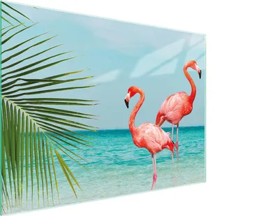 Produktbild von Glasschneidebrett 30x22 Flamingo