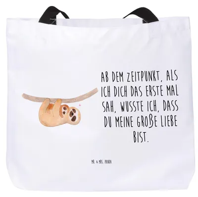 Produktbild von Mr. & Mrs. Panda Reisetasche Faultier Kind - Weiß - Geschenk, Laptoptasche, Tasche, Beutel, Liebe, Baby, Mutter, Tote Bag, Schultasche
