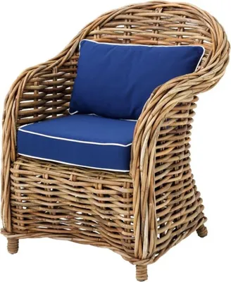 Produktbild von Casa Padrino Designer Rattan Sessel 70 x 70 x H. 88 cm - Luxus Wohnzimmer Möbel