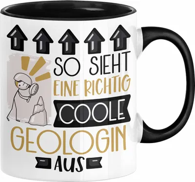 Produktbild von Geologin Geschenk Tasse Geschenkidee für Geologin Geburtstag Weihnachten Spruch So Sieht Eine Richtig Coole Geologin Aus Kaffee-Becher  (Schwarz)