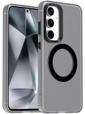 Produktbild von Mobigear Stoßfeste Handyhülle für Samsung Galaxy S24 FE, MagSafe-kompatibel, Hartschalenhülle, Rückseite - Schwarz