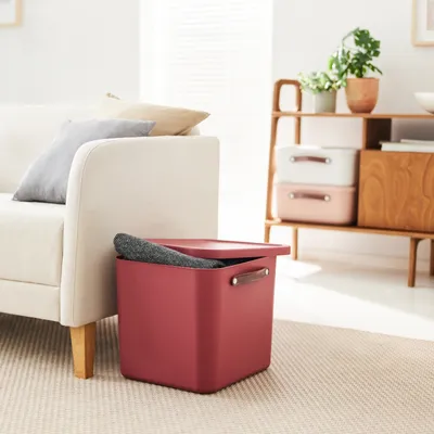 Produktbild von Rotho Aufbewahrungsbox 40L Maloja - Kunststoffbox mit Deckel - Stapelbox 39,5 x 38,0 x 34,0 cm - Plastikbox Ordnungsbox Allzweckkiste