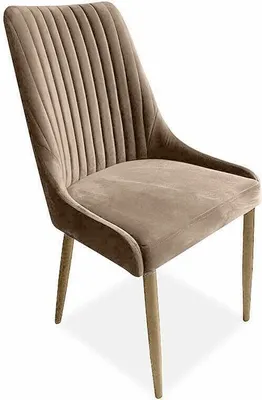 Produktbild von Meble Ares Esszimmerstuhl MASSIMO Beige & Holz - Esstisch Stühle - Samt Stuhl Esszimmer - Polsterstuhl Esszimmer
