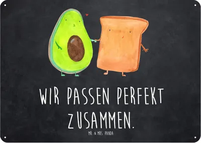 Produktbild von Mr. & Mrs. Panda Wandbild Avocado Toast DIN A5 - Kreidetafel - Geschenk, Toastbrot, tafel, Blechschild, Retro, Schild, Freundin, Magnetschild, Liebe, Hochzeit