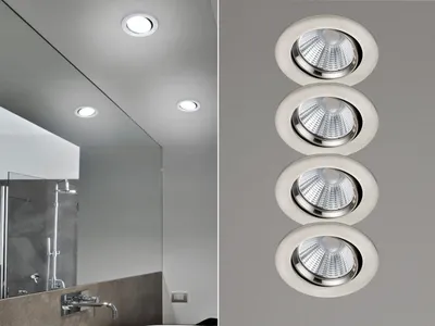 Produktbild von 4 LED Einbaustrahler Decke rund Ø 8,5cm Spot schwenkbar dimmbar Nickel matt 5,5W