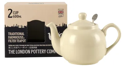 Teekanne mit Infuser, Keramik, Elfenbein, 600 ml, 2 Tassen