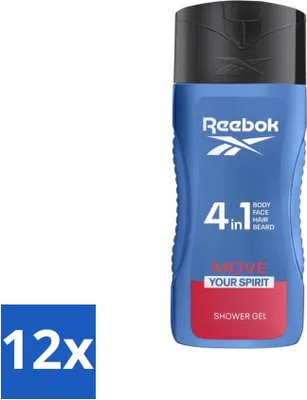 Produktbild von Reebok - Move Your Spirit - Duschgel - 4 in 1 - 400 ml - Vorteilspack - 12 Stücke