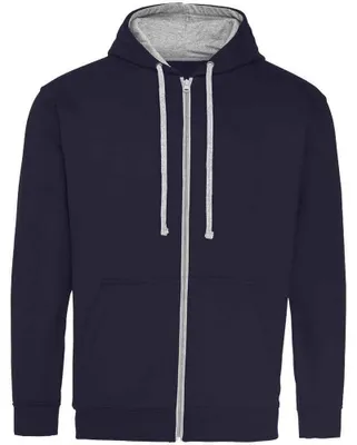 Produktbild von Awdis - "Varsity" Kapuzenpullover für Herren/Damen Uni LT2346 (M) (Neues französisches Marineblau/Grau meliert)