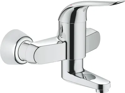 Imagen del producto de Grifo monomando para lavabo Grohe, modelo Euroeco Special, referencia 32770, con una distancia de salida de 156 mm, conexiones "S" y acabado cromado