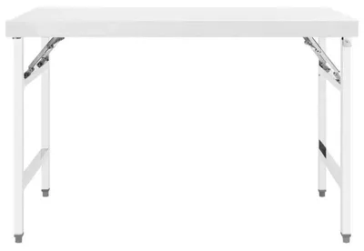 Image de Table pliante de cuisine - Table en acier inoxydable, table de travail - 120x60x80 cm - Pliable - Pour cuisine et restauration - Finition argentée