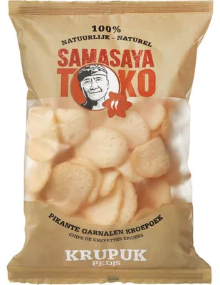 Produktbild von Samasaya Krupuk Pedis, würzige indonesische Krabbenchips, 70 g Snack