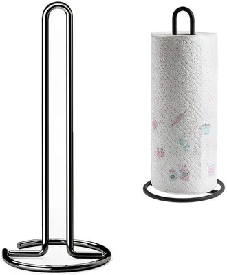 Image de Ibenzoa® : Porte-serviettes en papier autoportant – Porte-rouleaux de cuisine en métal noir, 32 x 13 cm, pour cuisine, salle de bain et restauration